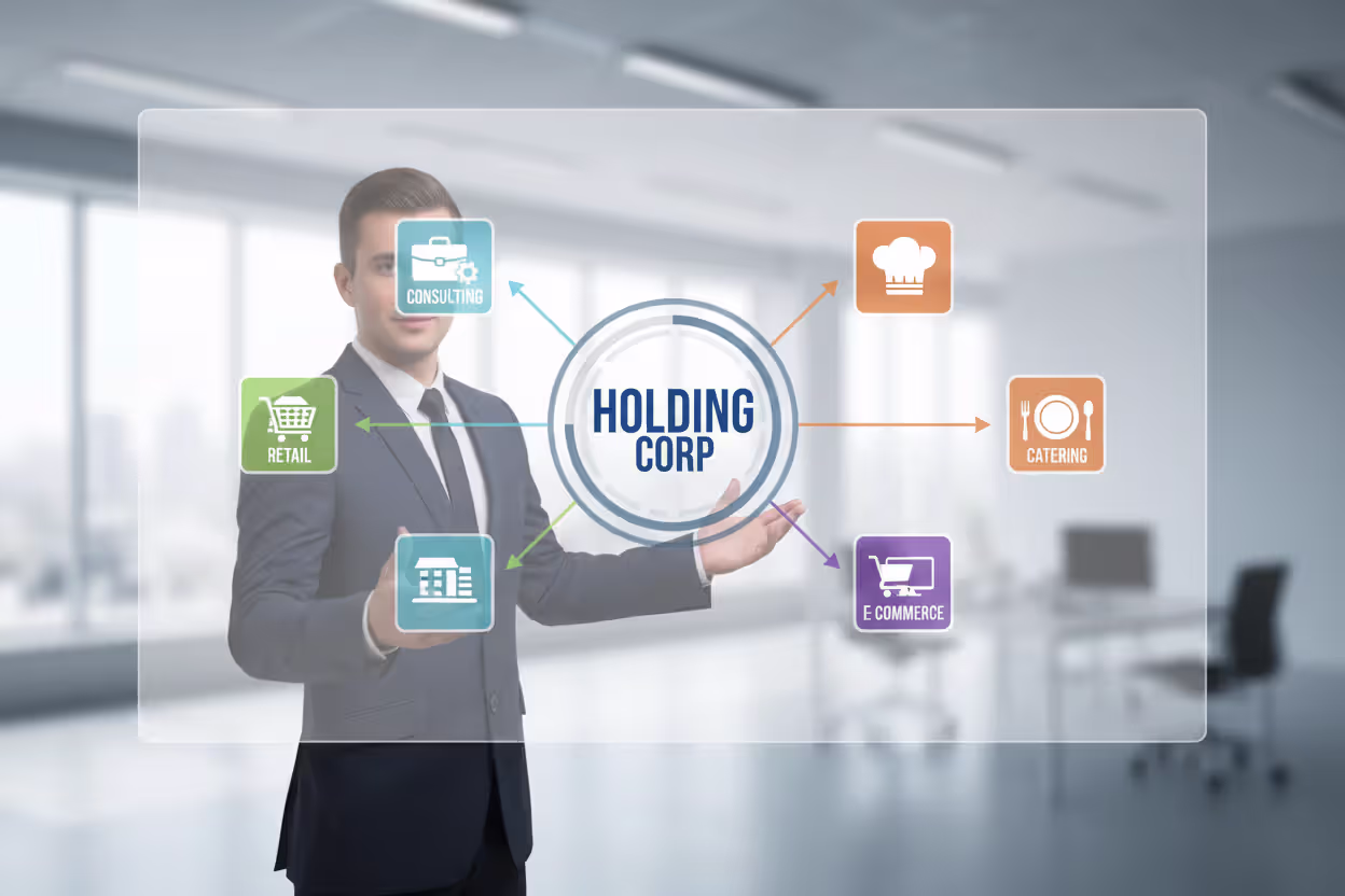 One business owner managing multiple ventures under a single LLC structure