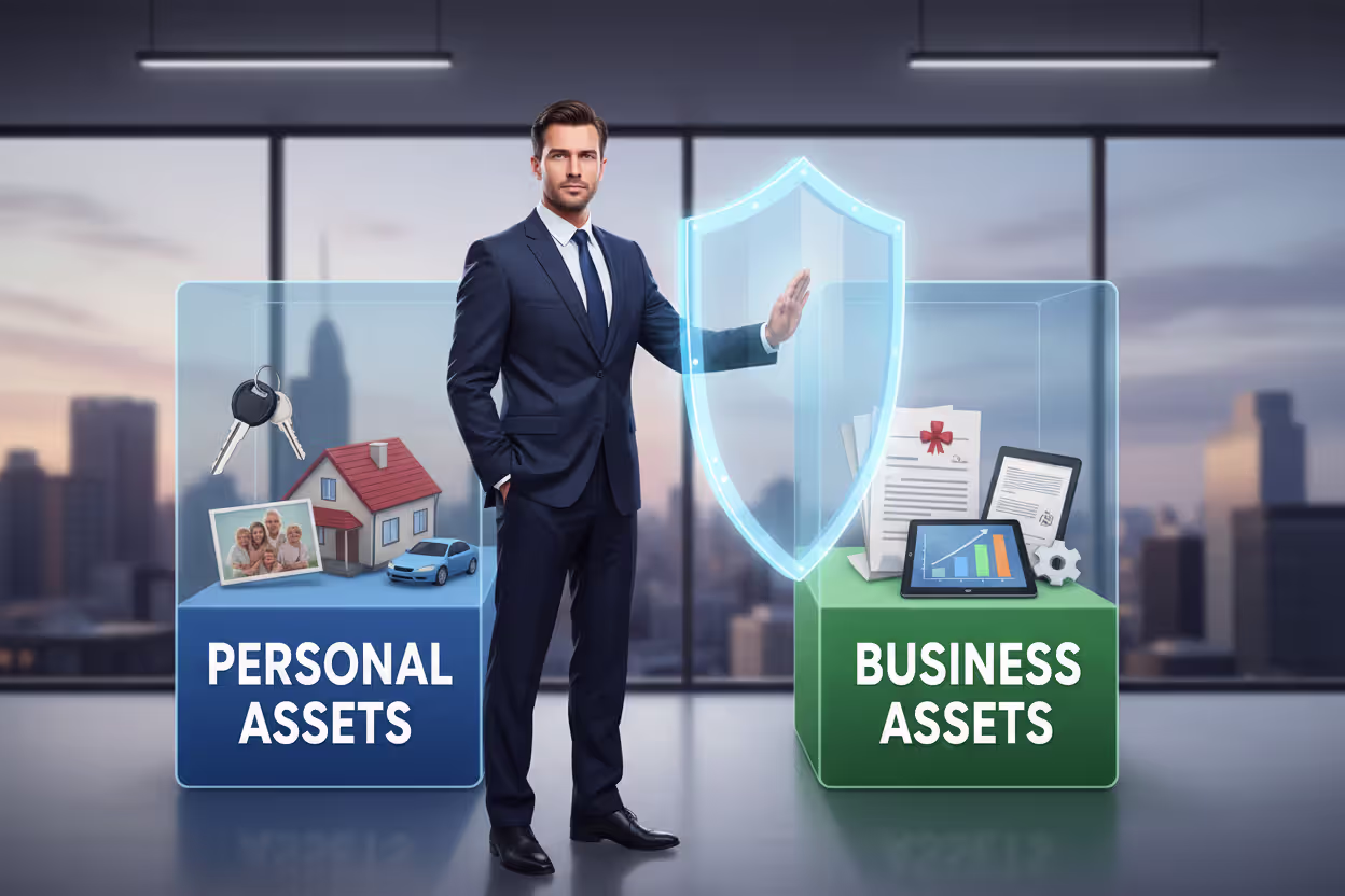 Liability protection concept separating personal and business property