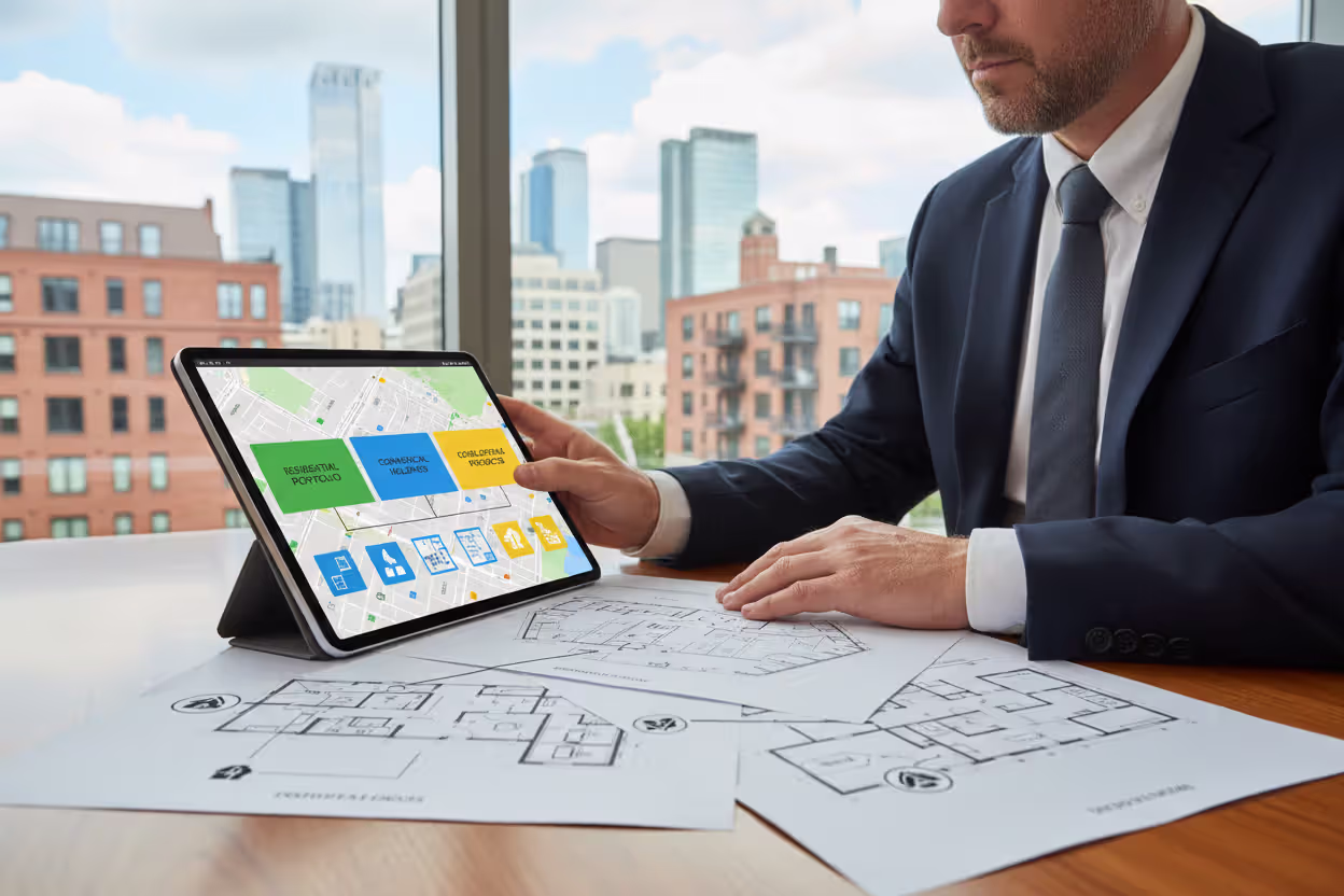 Real estate investor managing multiple properties through separate entities