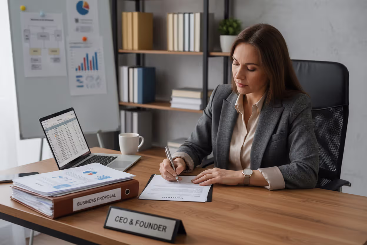 Managing member signing business documents in office