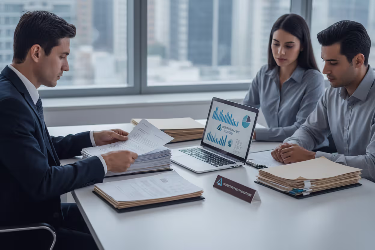 Professional registered agent service handling business documents