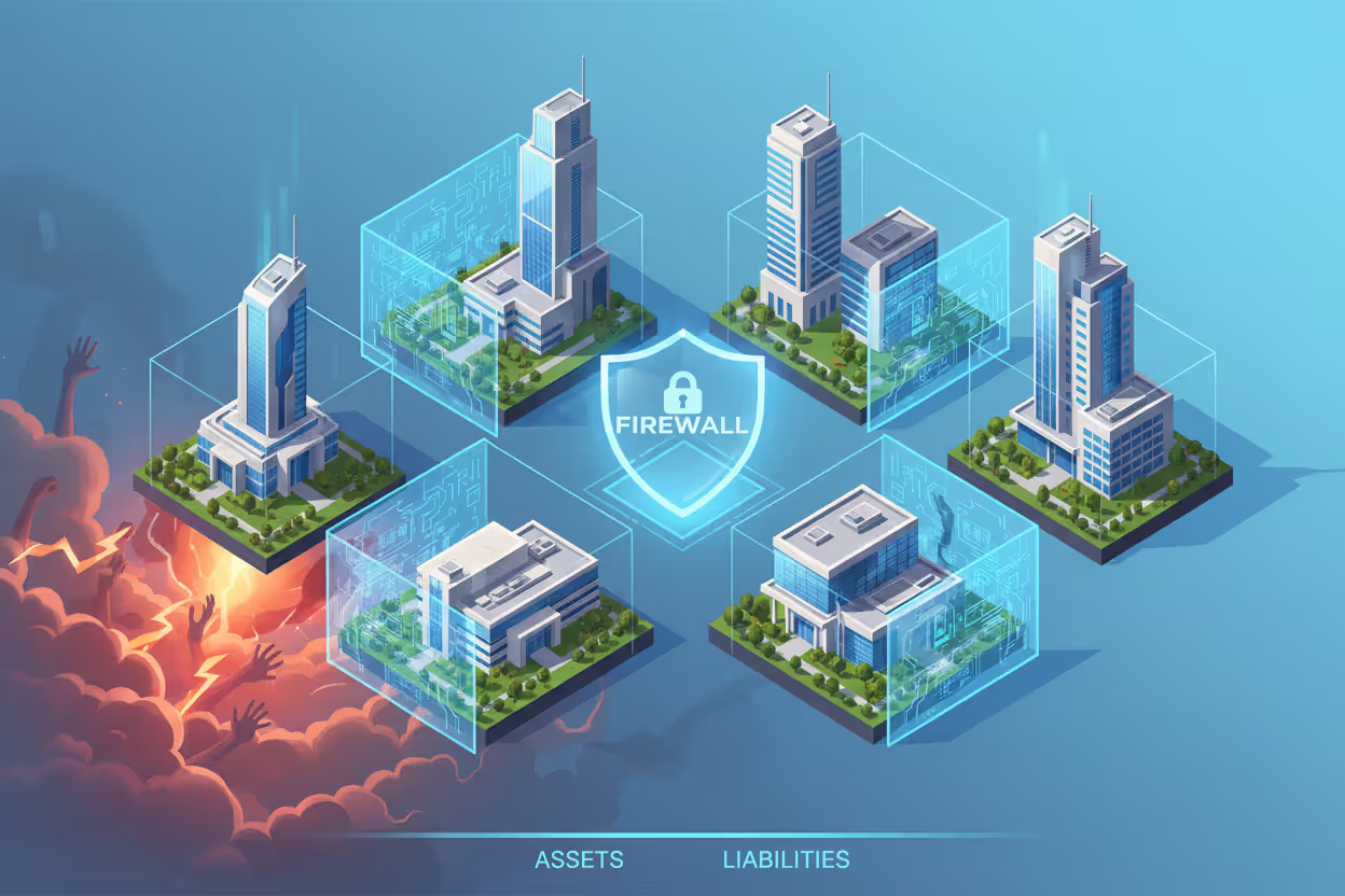 Asset protection concept showing separation between business liabilities and assets