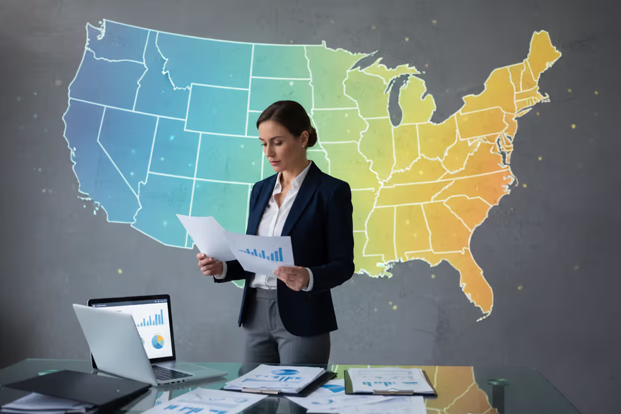 Business owner comparing LLC formation requirements across U.S. states