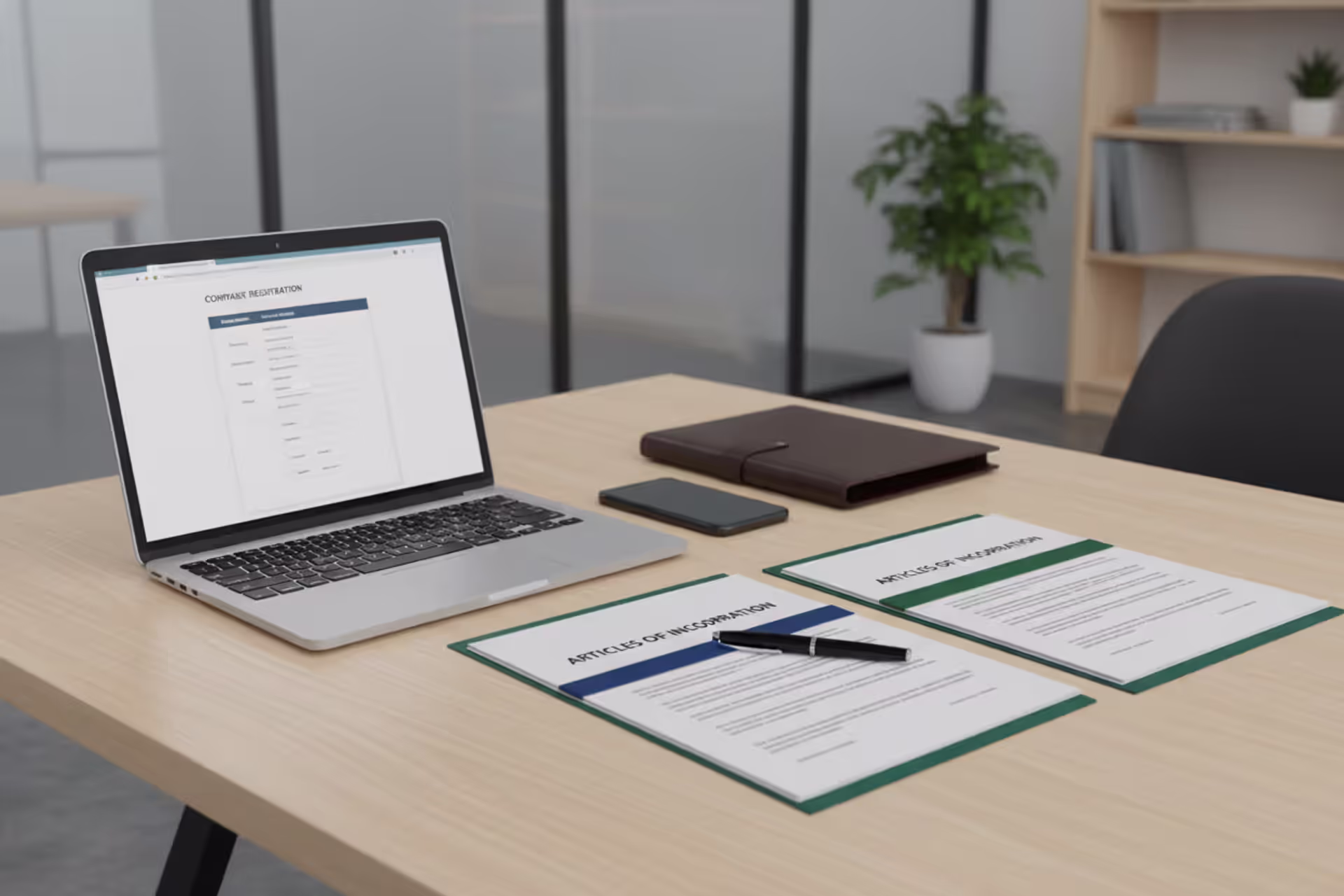 Business owner comparing articles of incorporation and articles of organization documents