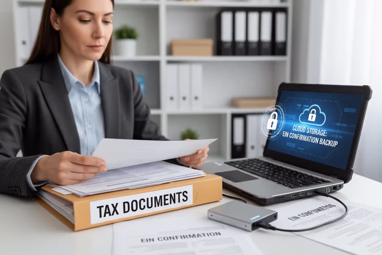 Secure storage of LLC tax documents and EIN confirmation