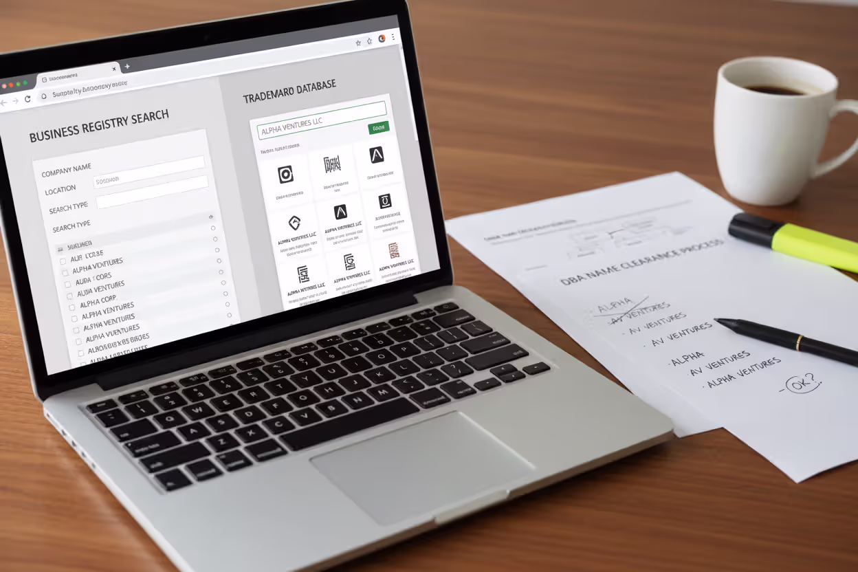 Checking business name availability in online databases