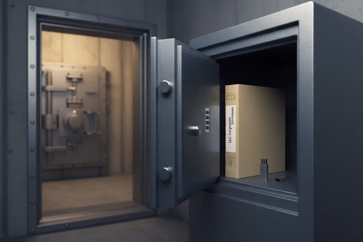 Secure storage for LLC documents and digital backup