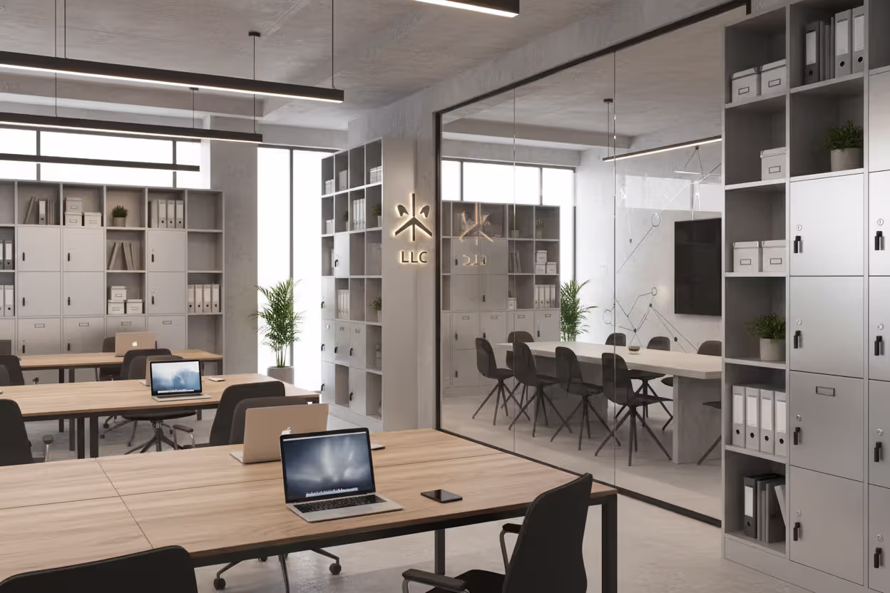 Coworking space suitable for an LLC principal office