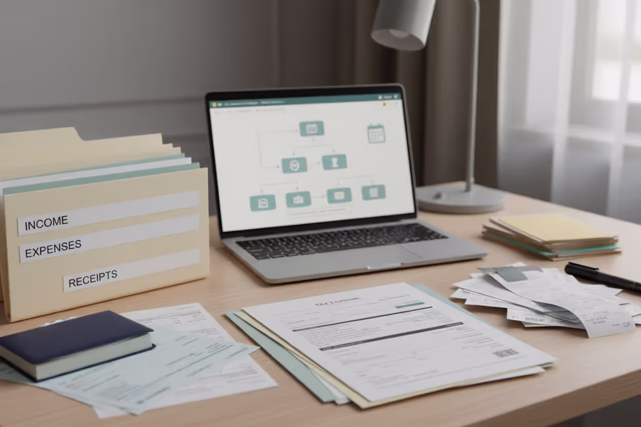 Business records and tax documents prepared for LLC filing