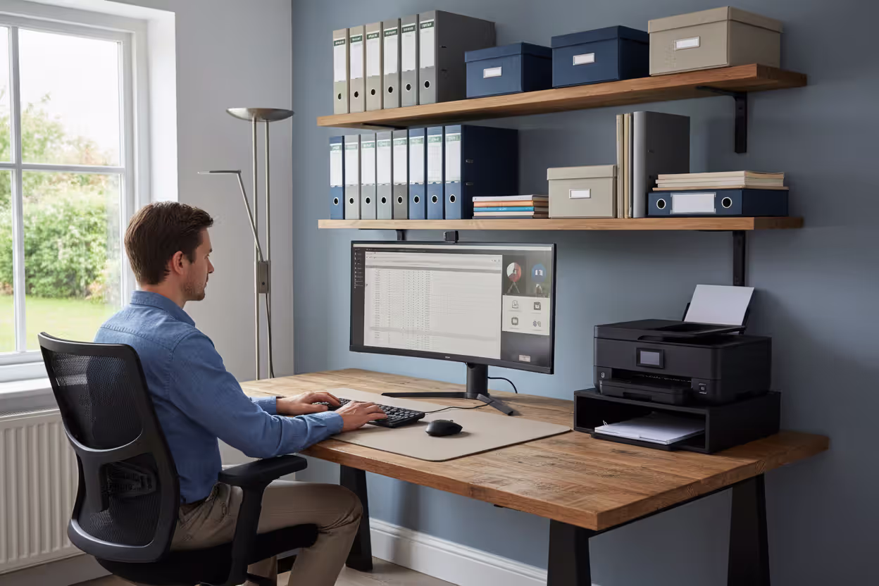 Home office setup used for small business tax deductions