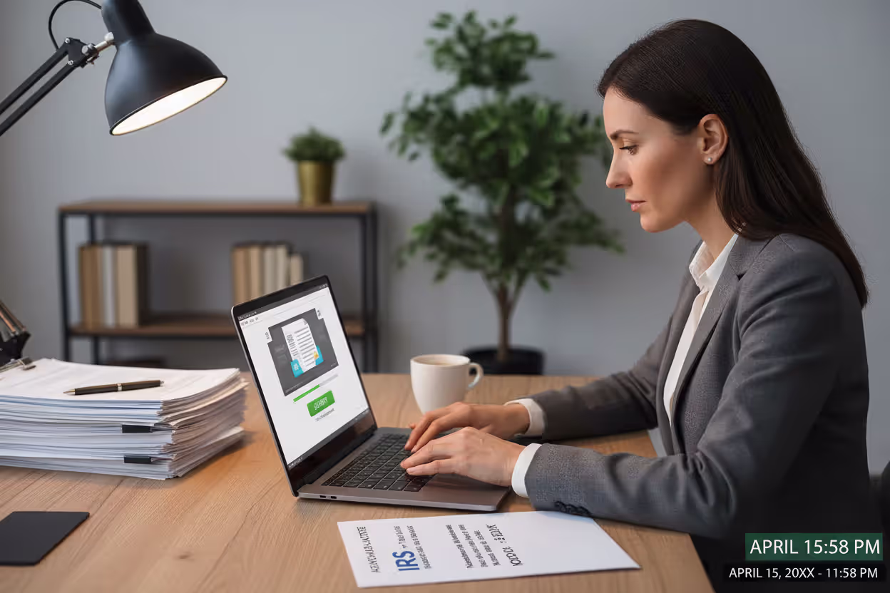 Business owner filing an LLC tax extension online