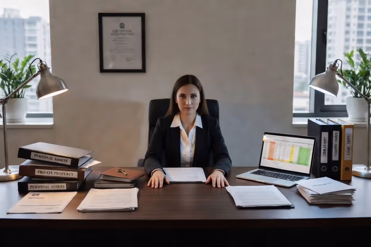 Business owner separating personal assets from business entity documents