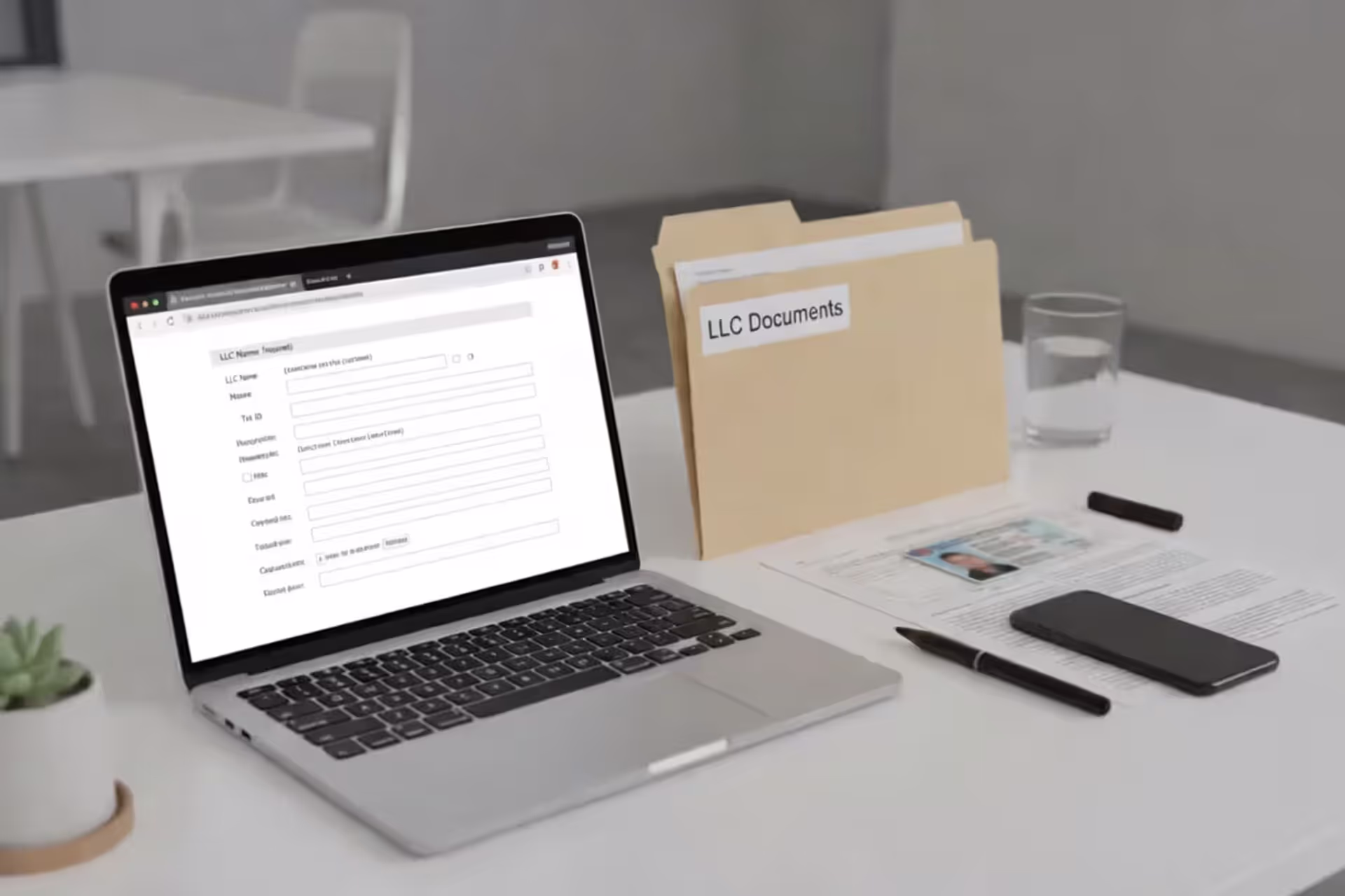 Business owner preparing an LLC beneficial ownership report online